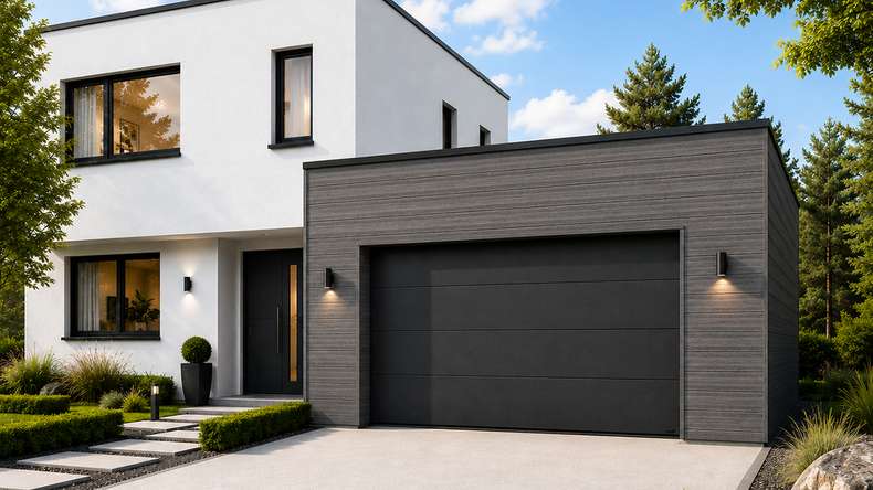 planeo NOVA - Panneau de façade WPC CoEx Classic, gris, 2,90 m