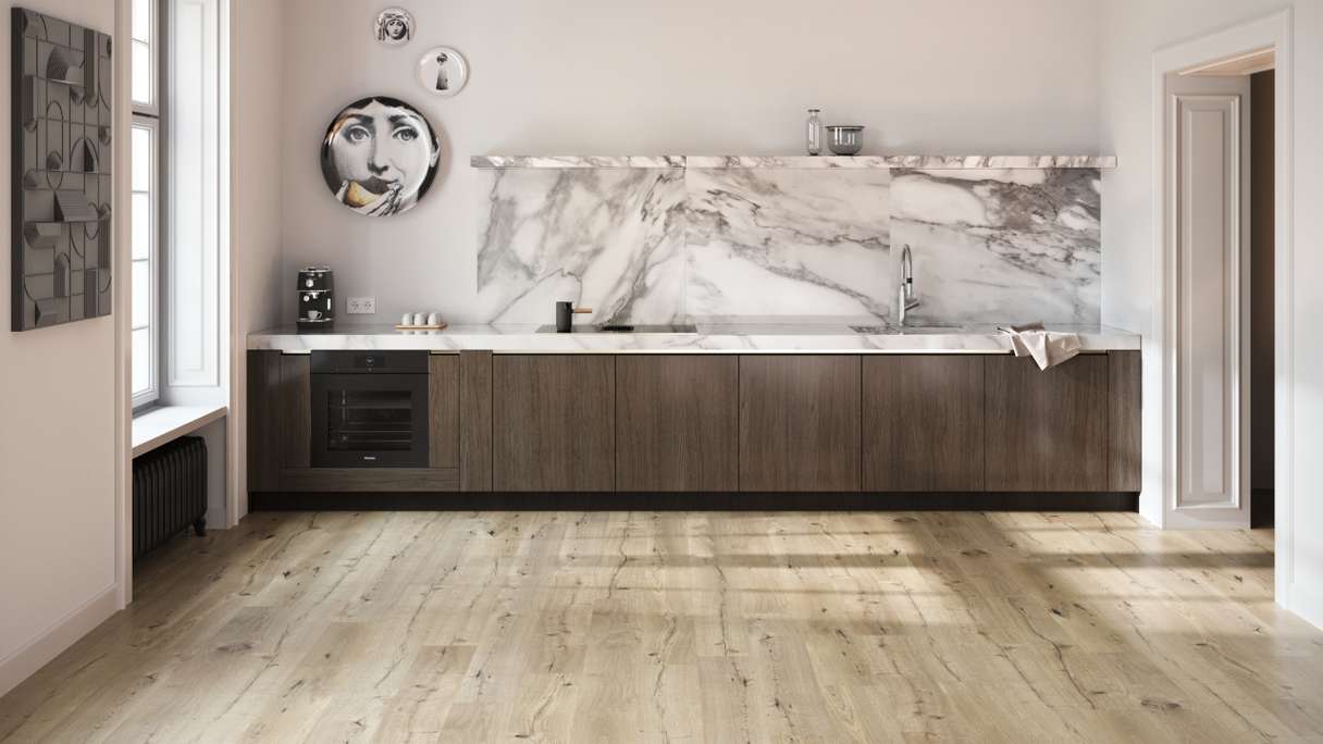 SKAVA rigide Sol PVC clipsable - Home Corn Oak | isolation phonique intégrée (LO-1095)