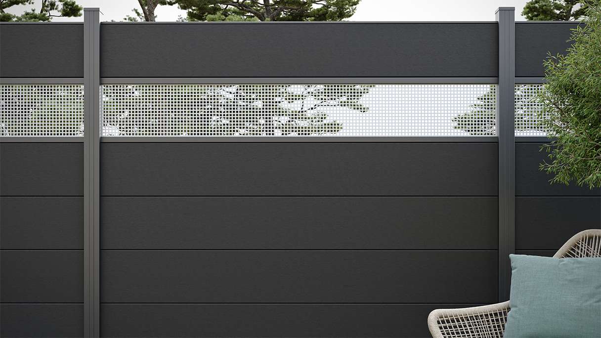 planeo Gardence Strong XL - Clôture composite à emboîter standard gris Anthracite