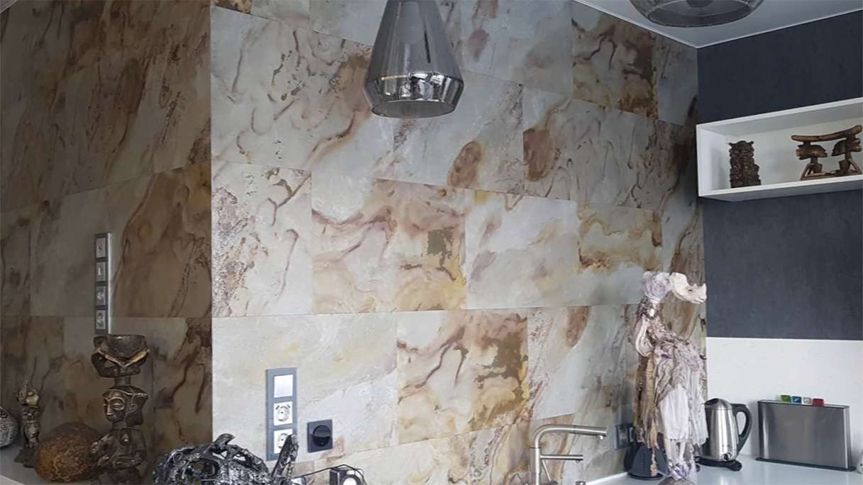 planeo EVOLITH EasyFix - Revêtement mural en pierre naturelle Autumn Drift 600 x 300 mm - 6pcs.