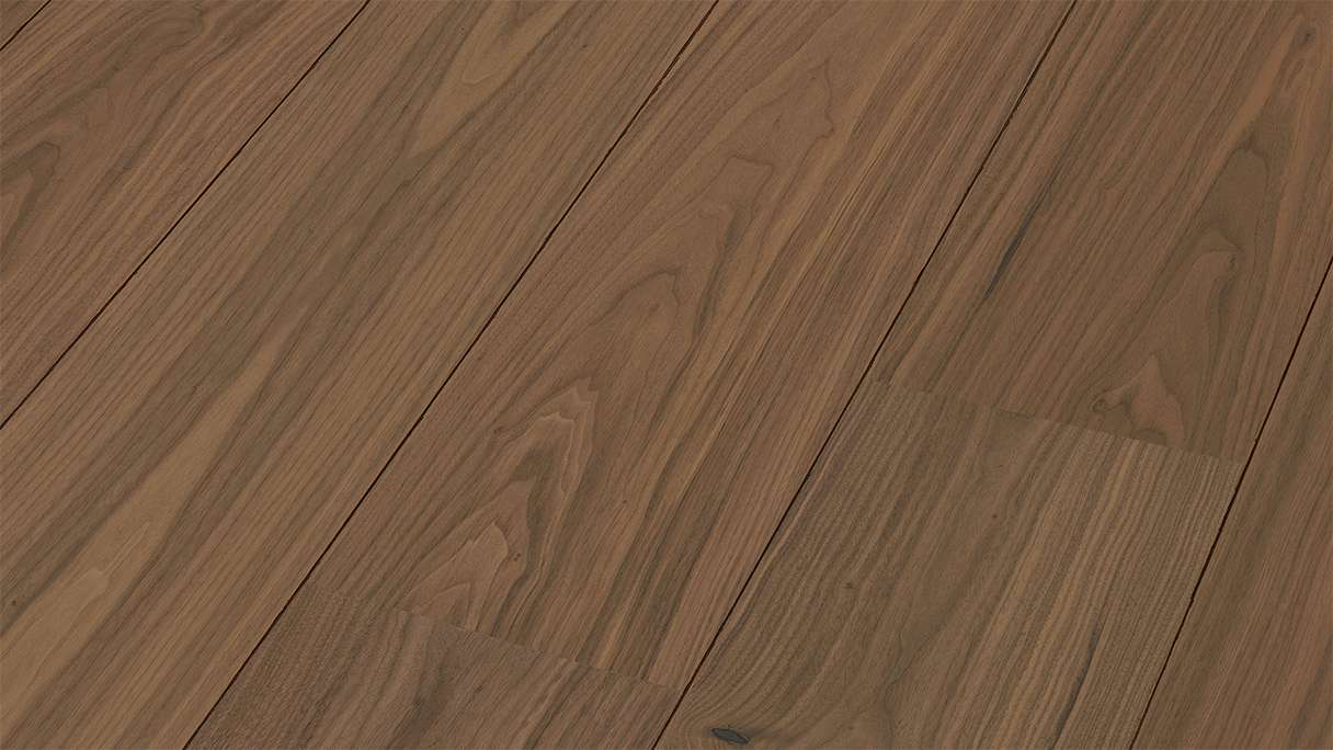 Sol en bois MEISTER Lindura HD 400 - 08912 Noyer d'Amérique animé verni ultra mat 2200 x 270 x 11 mm (500214-2200270-08912)