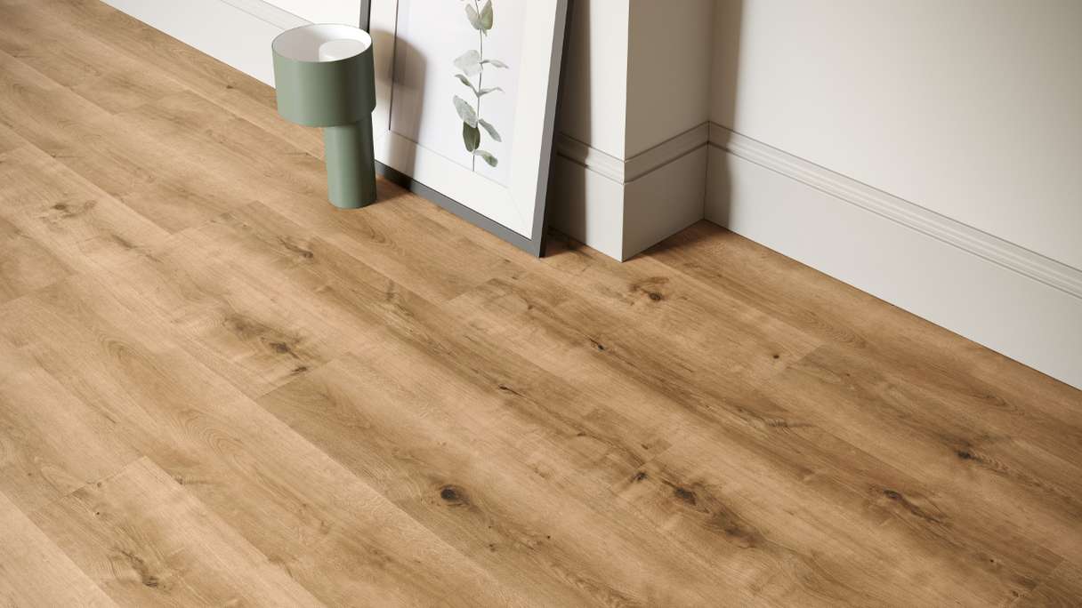 planeo rigide Sol PVC clipsable - SolutionX 2in1 Chêne brun naturel | Isolation phonique intégrée (ECF-0086)