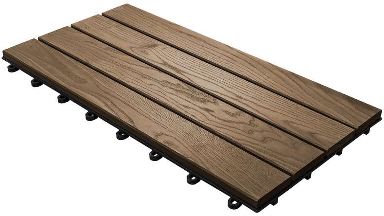 planeo Carreau à clipser Thermo frêne XL - 4 lames Lisse