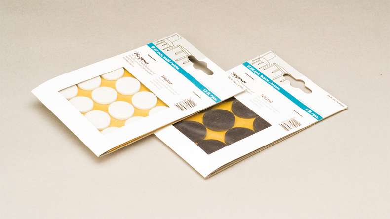 planeo Patins en feutre autocollants Blanc 22 mm 12 pièces