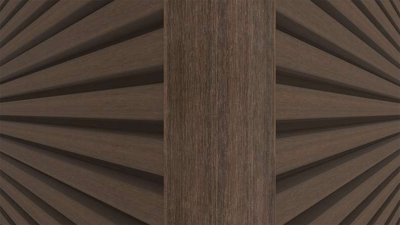 planeo LINEA - Profilé d'angle extérieur en aluminium CoEx, couleur Ipe brun, 3000 x 66 x 66 mm