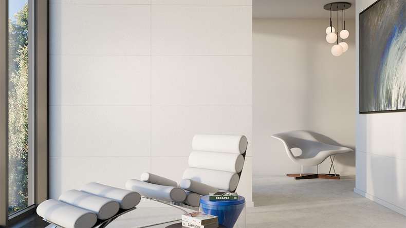 planeo Revêtement mural SPC - CeraRock Tile Concrete White 120 x 60 cm