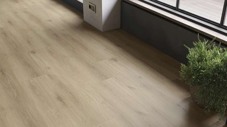 planeo rigide Sol PVC clipsable - SolutionX 2in1 Chêne Crème | Isolation phonique intégrée (ECF-0097)