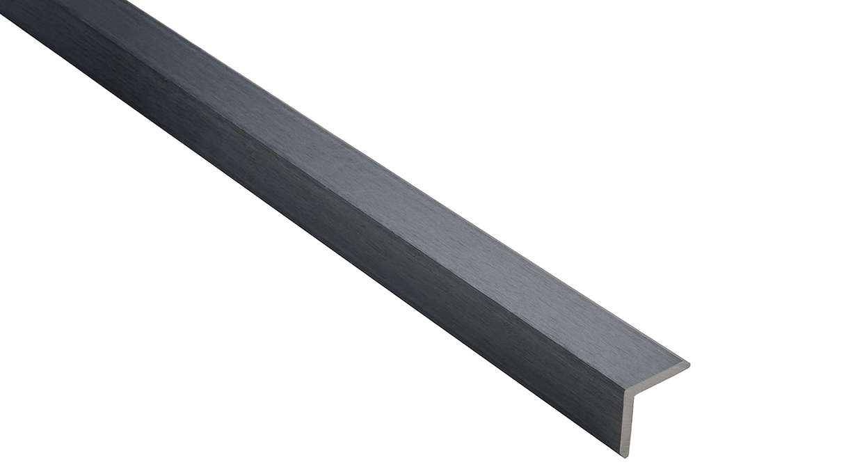 Cornière de façade planeo WPC coex, couleur grise - 2900 x 45 x 45 mm