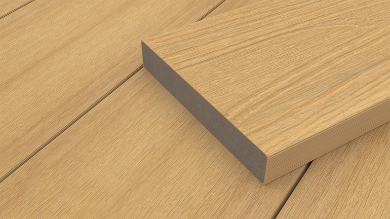 planeo UNIDeck - Lame de terrasse en WPC CoEx, couleur sable, 3 m - texturée/brossée lisse