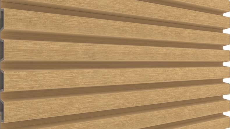 planeo LINEA Slim - Bardage de façade en WPC CoEx, couleur sable, 2900 x 215 mm