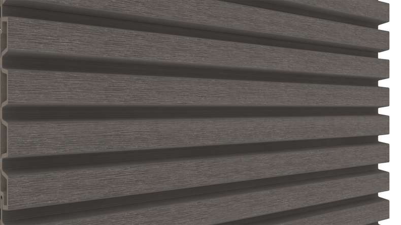 planeo LINEA Slim - Bardage de façade en WPC CoEx, gris foncé, 2900 x 215 mm