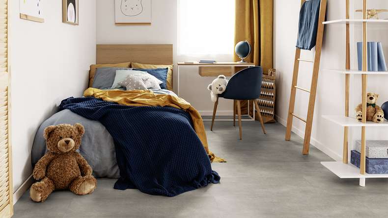 Vinyle à clic Gerflor - Senso Premium Rigid Acoustic Pepper taupe | Isolation phonique intégrée (39480889)
