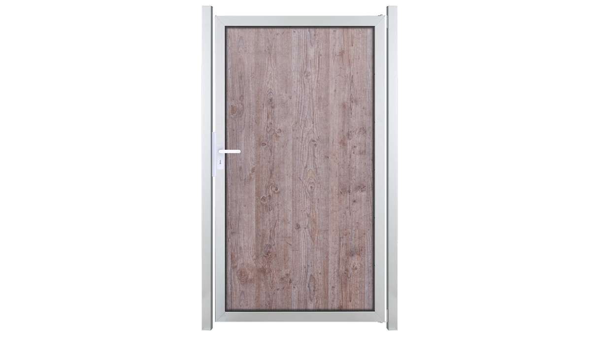 planeo Gardence Resistant - Panneau brise-vue en HPL, aspect bois, avec cadre en aluminium