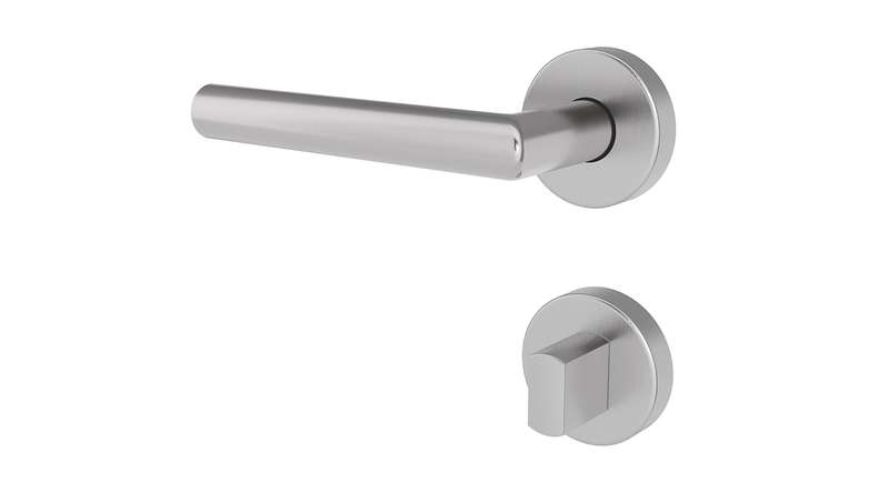 planeo Poignée de porte VYRO en acier inoxydable Rosette ronde pour WC