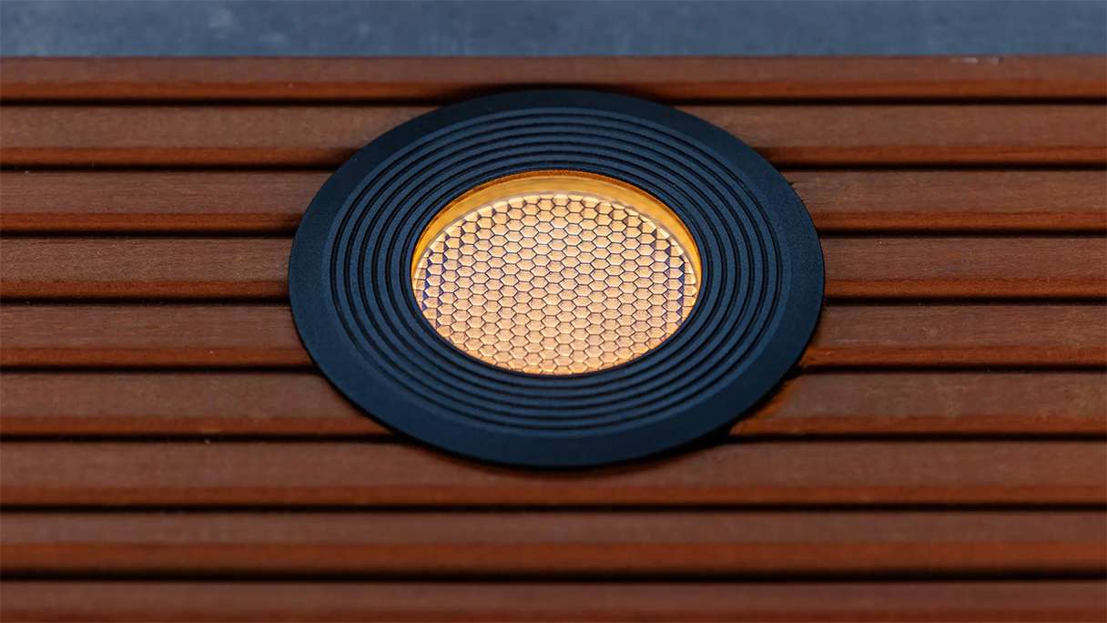 planeo Éclairage de terrasse 12V - Lampe LED encastrée Onyx 90 RA - 2W 76Lumen