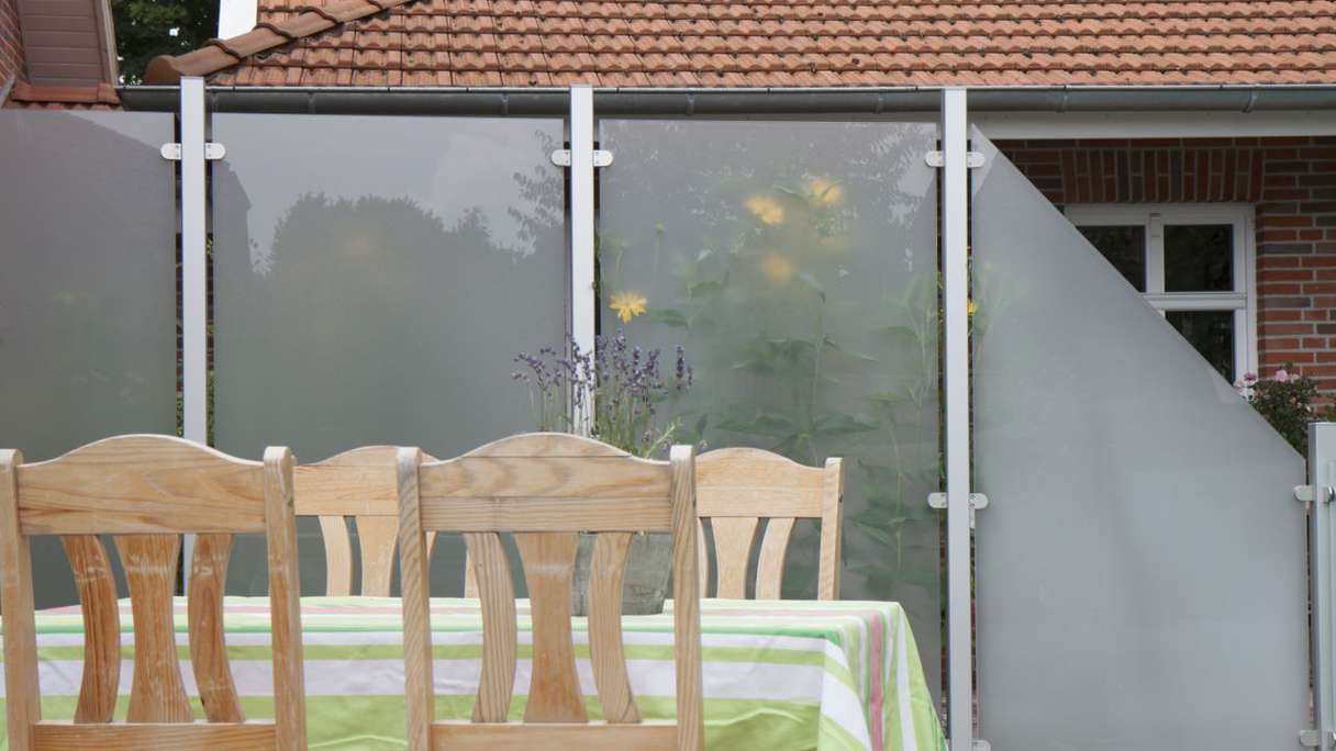 planeo Gardence Flair - Brise-vue en verre, vertical, satiné