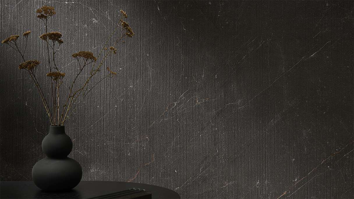 planeo Revêtement mural SPC - CeraRock Tile Stripes Black Slate 120 x 60 cm