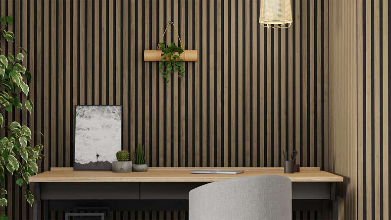 Skaben Panneau acoustique SilentWall Comfort Light - Chêne rustique - 250 x 30 cm
