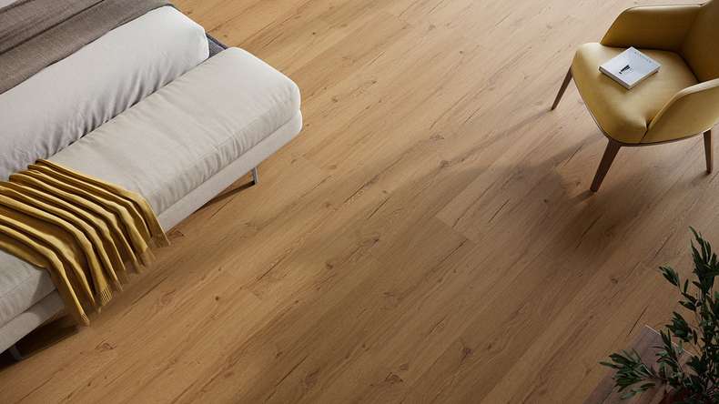 planeo Vinyle à clic rigide - HOMEtec Pro 50 IXPE Golden Nature Oak | Isolation phonique intégrée (RP-E50-2)