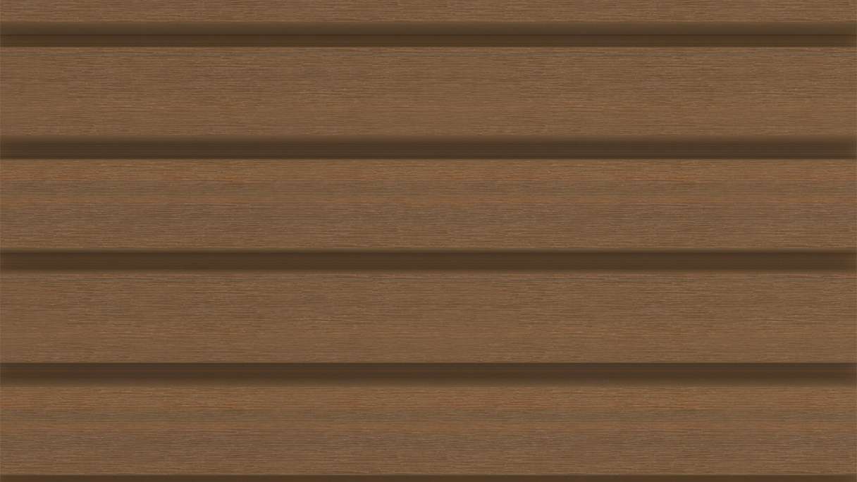 planeo LINEA Wide - Bardage de façade en WPC CoEx « Burma Teak » 2900 x 181 mm