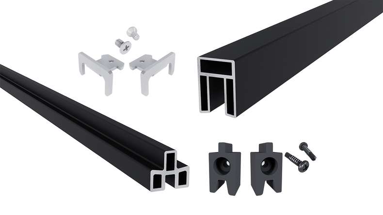 planeo LINEA - Profilé de départ et de finition en aluminium, couleur anthracite, pour élément standard