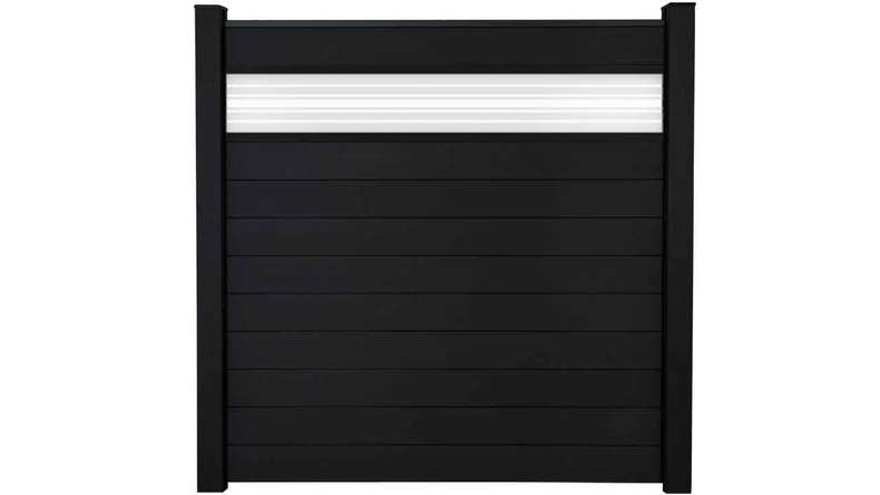 planeo Gardence Strong - Clôture composite Panneau design verre30 noir