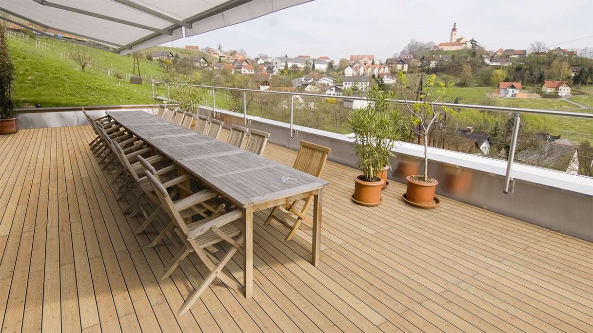 TerraWood Terrasse en bois - Mélèze canadien - rainuré / cannelé