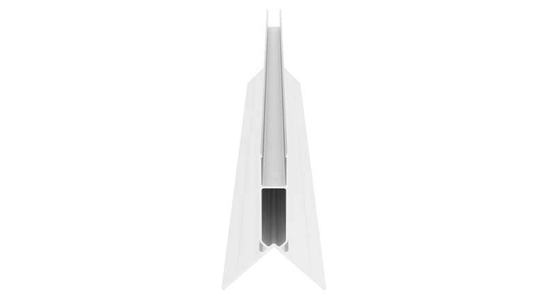 planeo LINEA - Profilé d'angle extérieur en aluminium CoEx, gris clair, 3000 x 66 x 66 mm