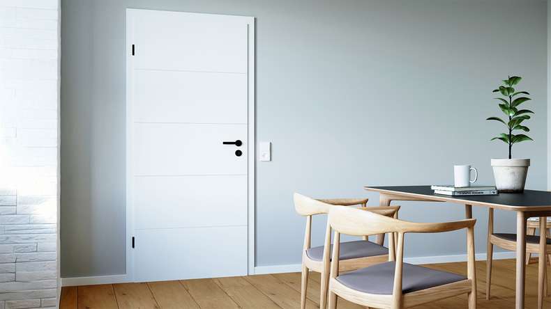 planeo Porte intérieure design PUREA Vivo 5 laque blanche 9003 chant design | laqué - 1985 x 610|735|860|985 mm