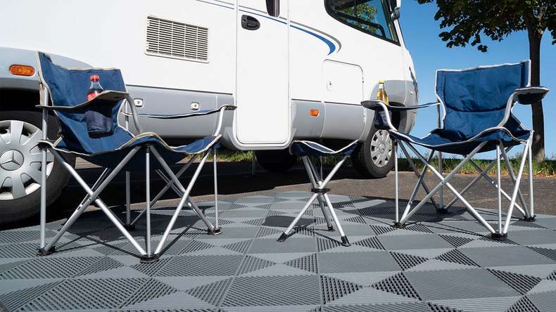 planeo carreau de terrasse en plastique - gris foncé