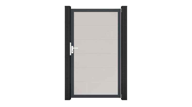 planeo Gardence Simply - Portail universel en PVC blanc avec cadre en aluminium 100 x 180 cm