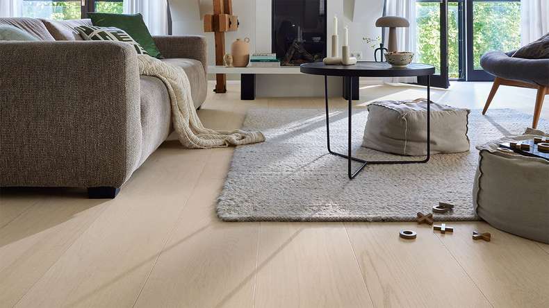 Sol en bois MEISTER Lindura HD 400 - 20229 Chêne nature blanc perle ultra-mat 2200 x 270 x 11 mm (500214-2200270-20229)