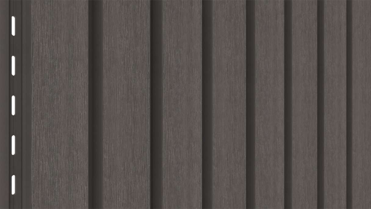planeo LINEA Wide - Bardage de façade en WPC CoEx, gris foncé, 2900 x 181 mm