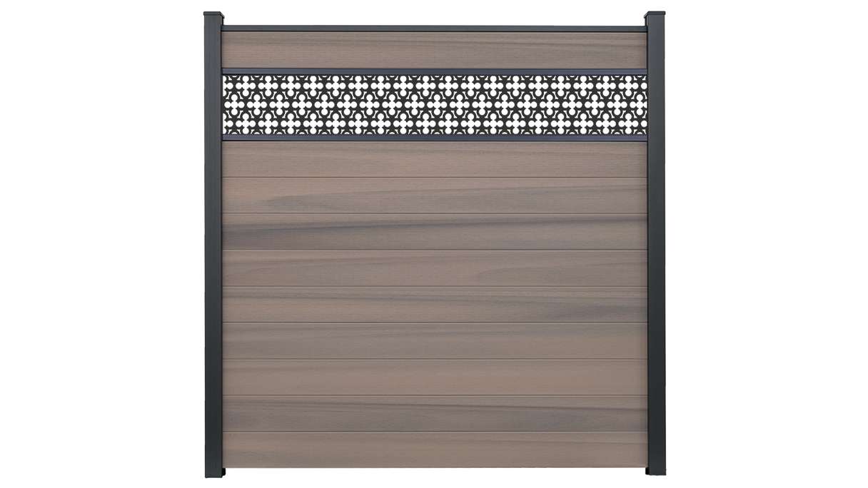planeo Gardence Strong - Clôture à emboîter BPC Oriental Bi-Color co-ex 180 x 180 cm