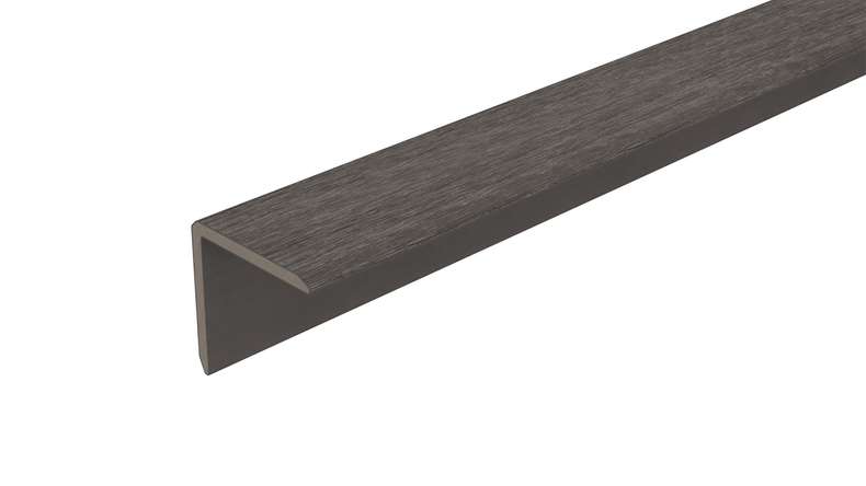 planeo LINEA - Angle intérieur et extérieur en WPC CoEx, gris foncé, 2900 x 55 x 55 mm