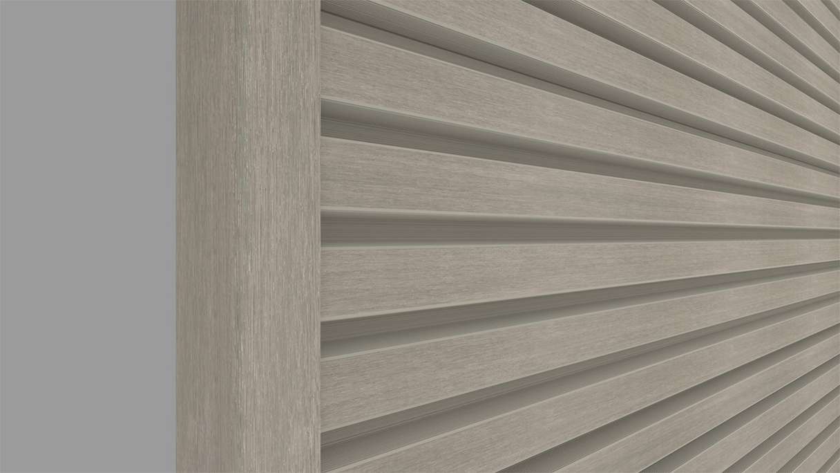 planeo LINEA Slim - Bardage de façade en WPC CoEx, gris clair, 2900 x 215 mm