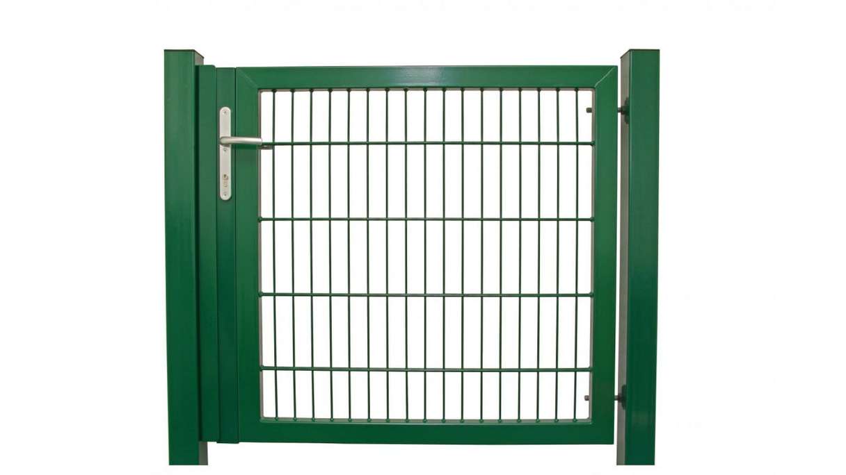 Porte universelle lourde 1 vantail vert mousse H 1800 x L 1575 mm poteaux de porte inclus