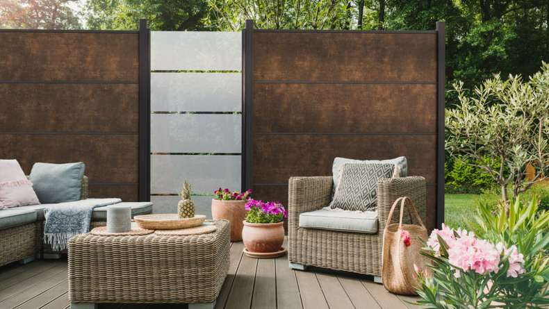 planeo Gardence Flair - Brise vue Verre Vertical Bande de bloc 90 x 180 cm