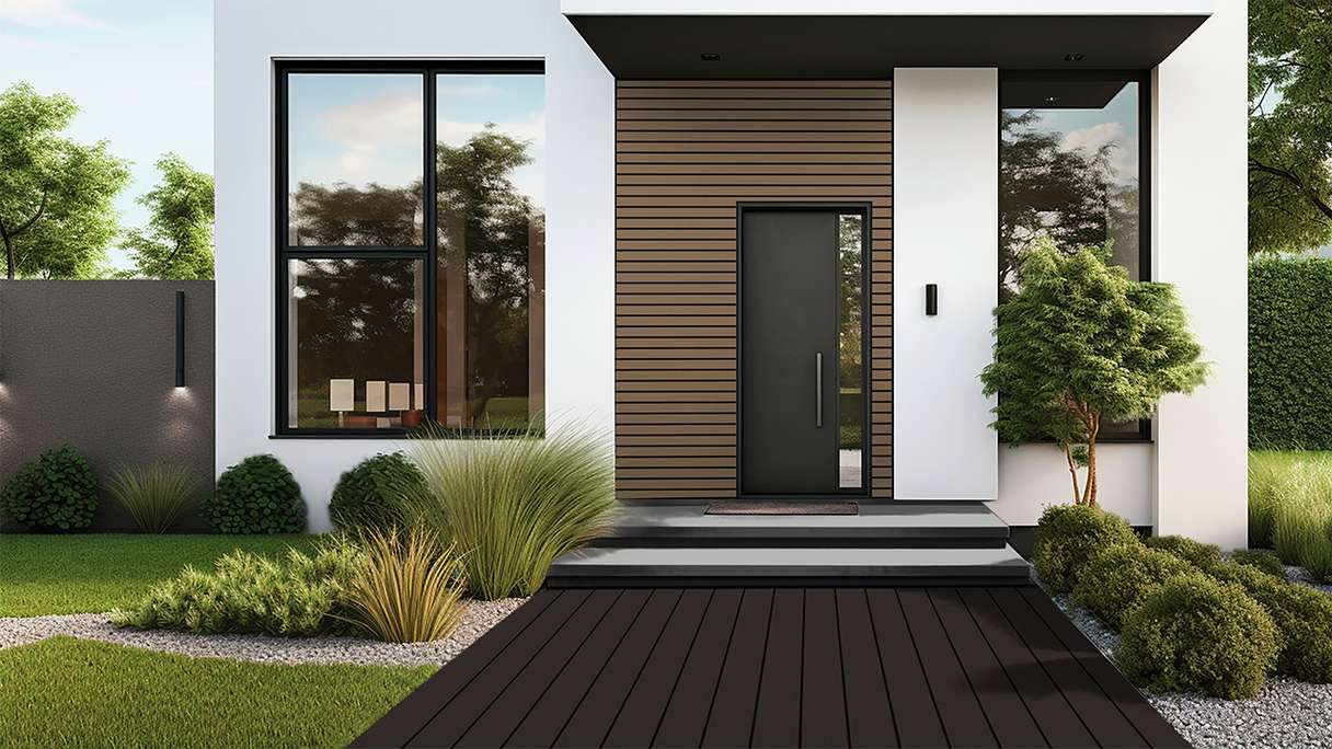 planeo terrasse bois - Bambou foncé lisse/rainuré