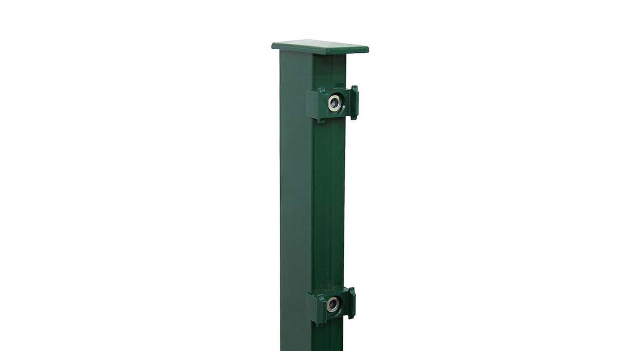 Poteau de clôture de type FB vert mousse pour clôture à double maille