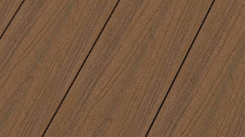 planeo MAXLine Nature - WPC CoEx lame de terrasse XL gainée chambre creuse - Burma Teak 3m structuré/lisse brossé