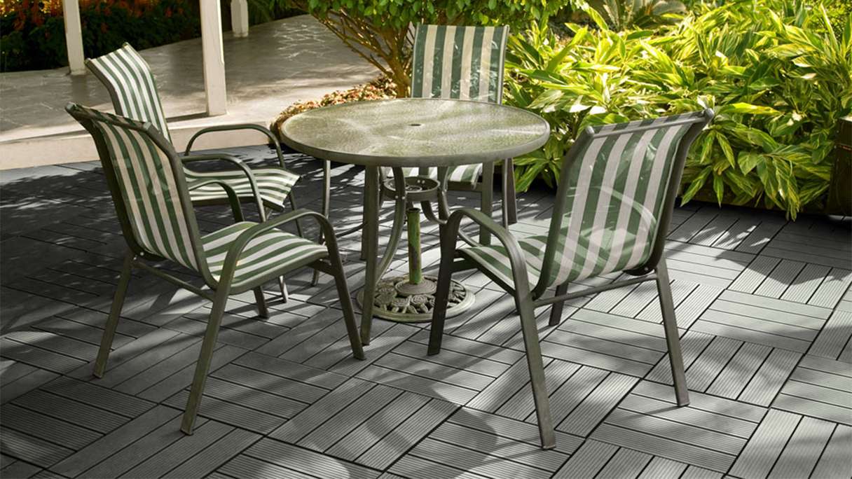 planeo carreau terrasse composite - gris 30x30 cm - 6 pcs.