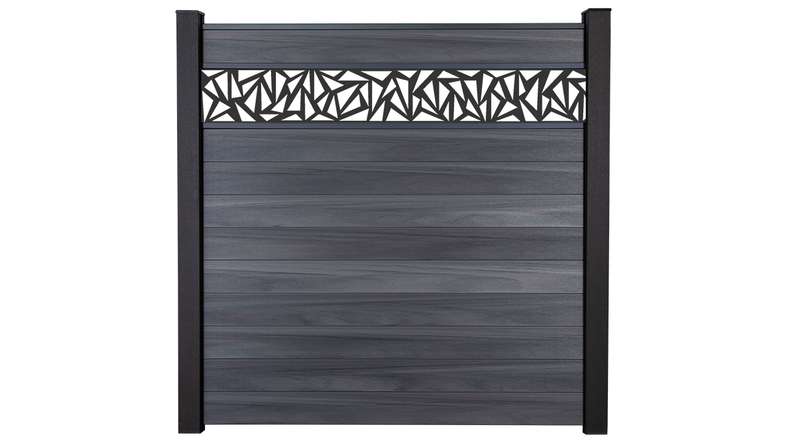 planeo Gardence Strong - Clôture à emboîter BPC Triangle gris pierre co-ex 180 x 180 cm