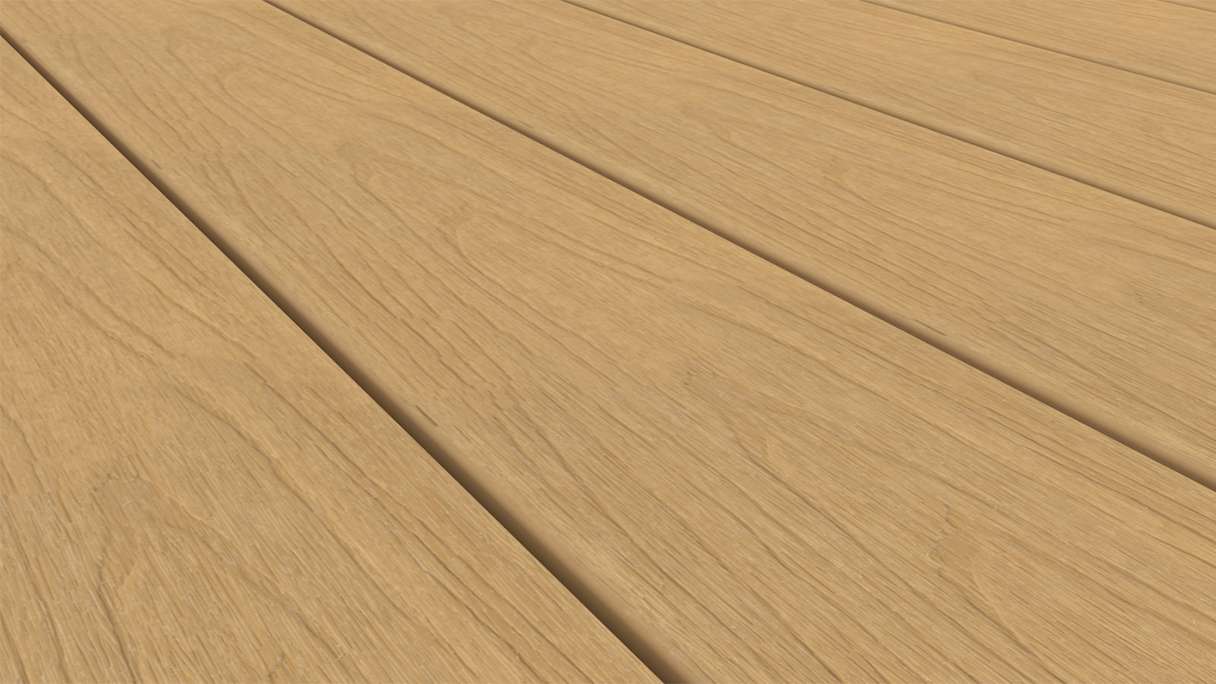 planeo WOODLine Nature - Lame de terrasse WPC CoEx enrobée chambre creuse - sable 3m structuré/lisse brossé