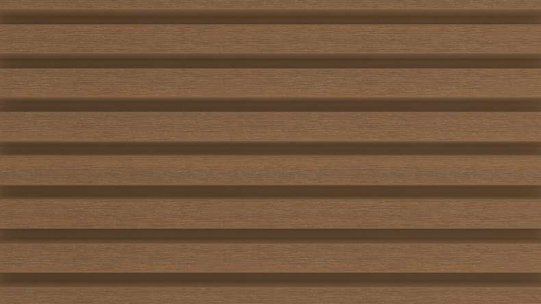 planeo LINEA Slim - Bardage de façade en WPC CoEx « Burma Teak » 2900 x 215 mm