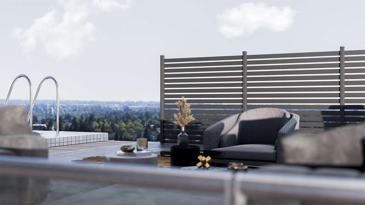 planeo Gardence Metallic Edge - Clôture de jardin en aluminium Carré Anthracite | DB703