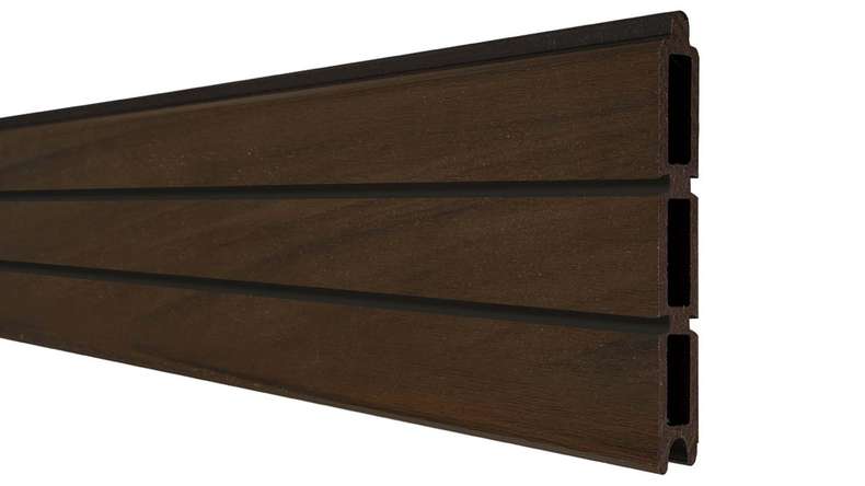 planeo Gardence Trendy - Porte composite universelle en rhombe - Noyer co-extrudé avec cadre aluminium