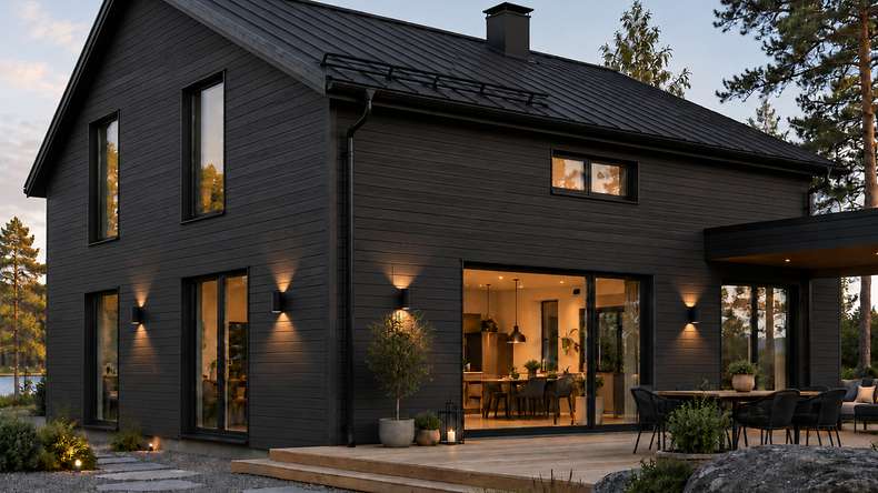 planeo NOVA - Panneau de façade WPC CoEx Classic Noir 2,90 m