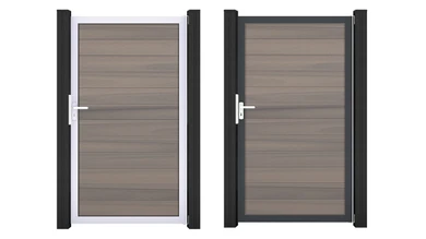 planeo Gardence Strong - Porte universelle BPC bicolore en co-extrudé avec cadre en aluminium