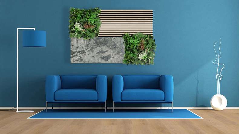 planeo Panneau acoustique - MixWall Mineral Mood Crystal Slate 52 x 104 cm | Pierre véritable (PLMW-10511A)